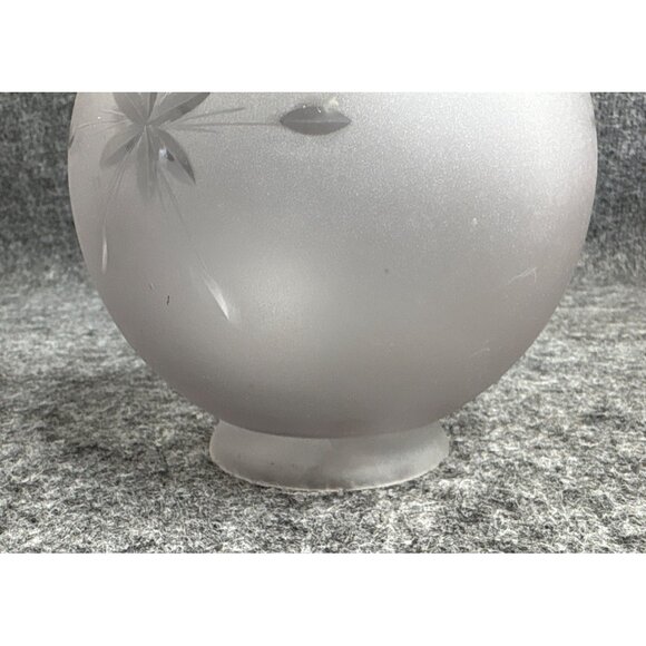 Vtg Frosted Glass Ceiling Light Fixture Globe With Floral Pattern - Picture 6 of 6